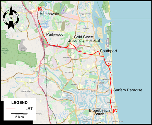 Gold Coast 2017 LRT map