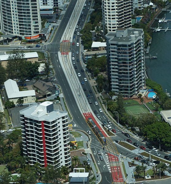 Gold Coast LRT aerial view photo