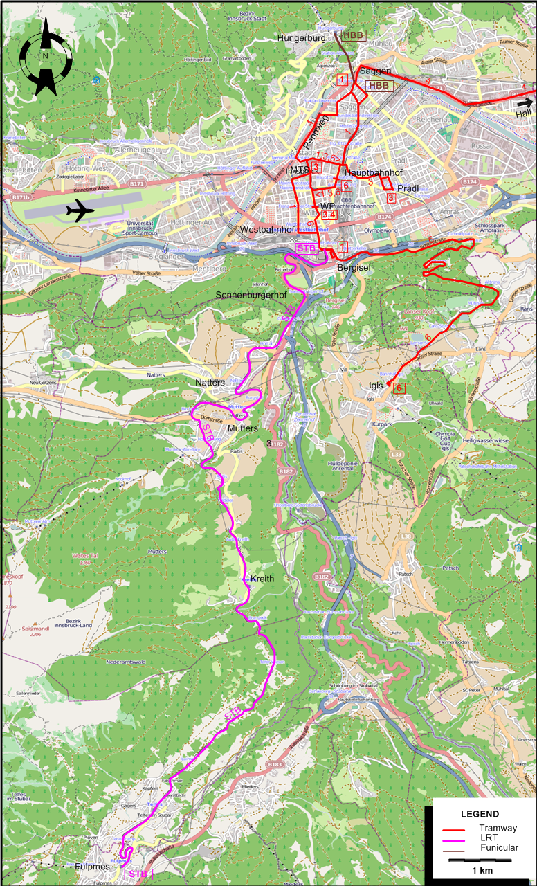 Innsbruck 1936 tram map