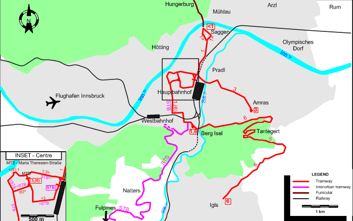 Innsbruck 2004 tram map