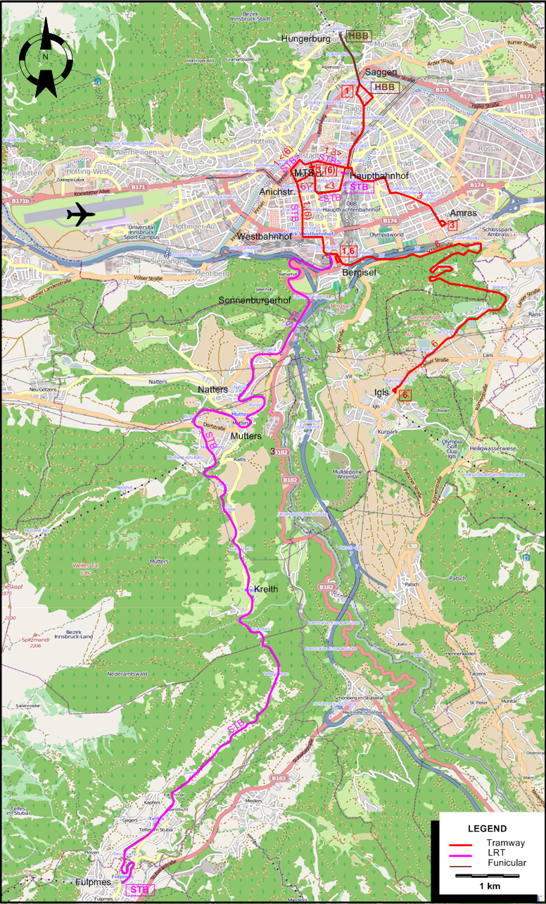 Innsbruck 2004 tram map