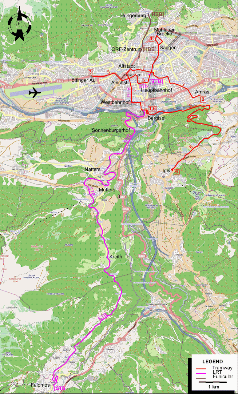 Innsbruck 2012 tram map