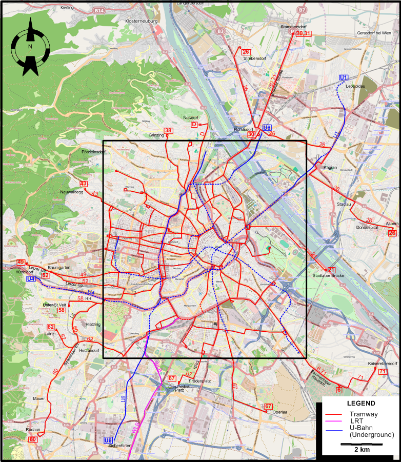 Vienna 2006 tram map