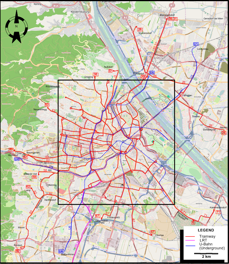 Vienna 2008 tram map