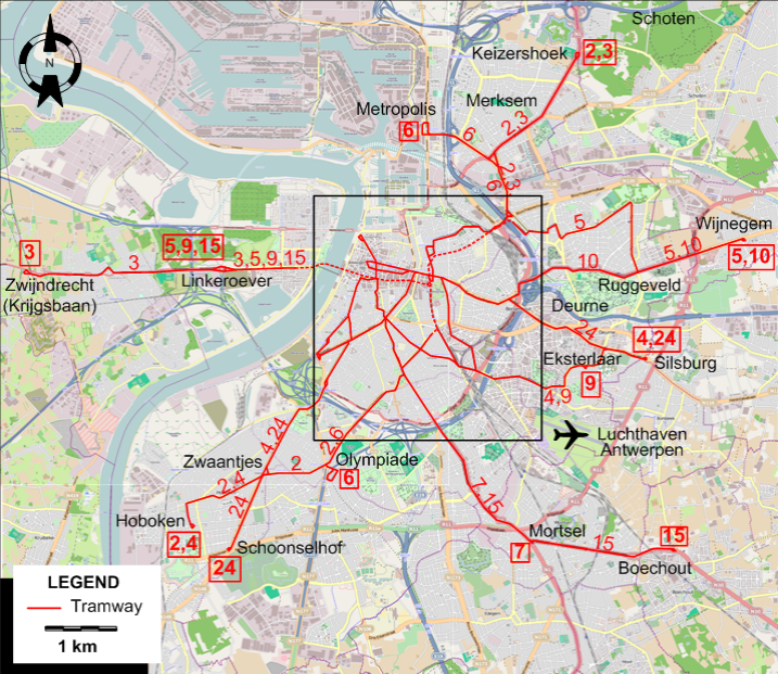Antwerp 2012 tram map
