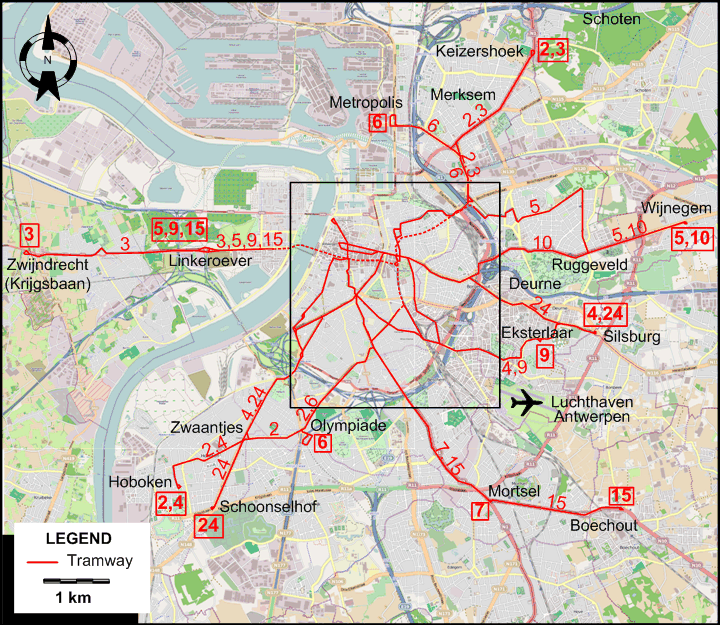 Antwerp 2014 tram map