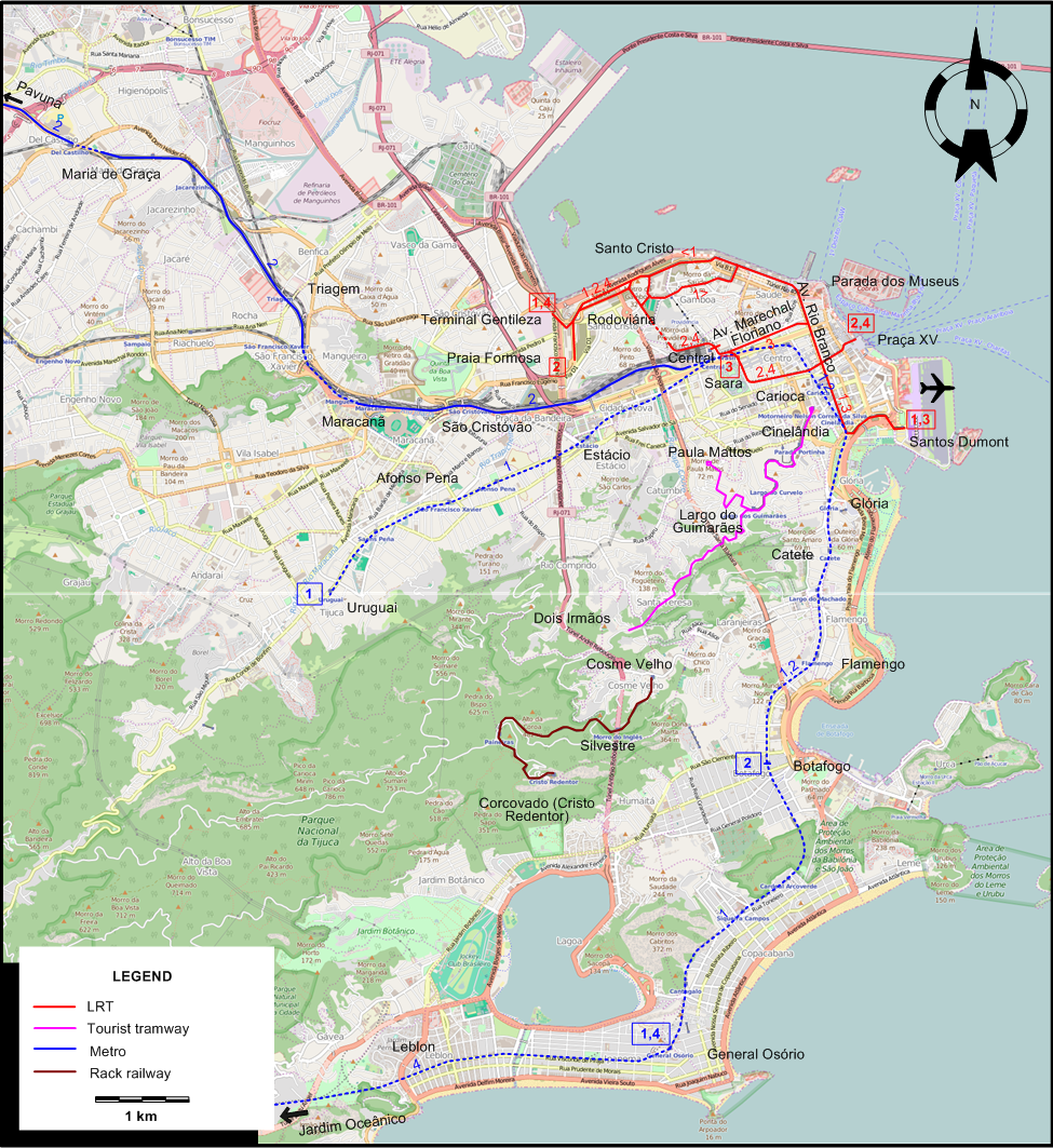 Rio de Janeiro tram map 2025