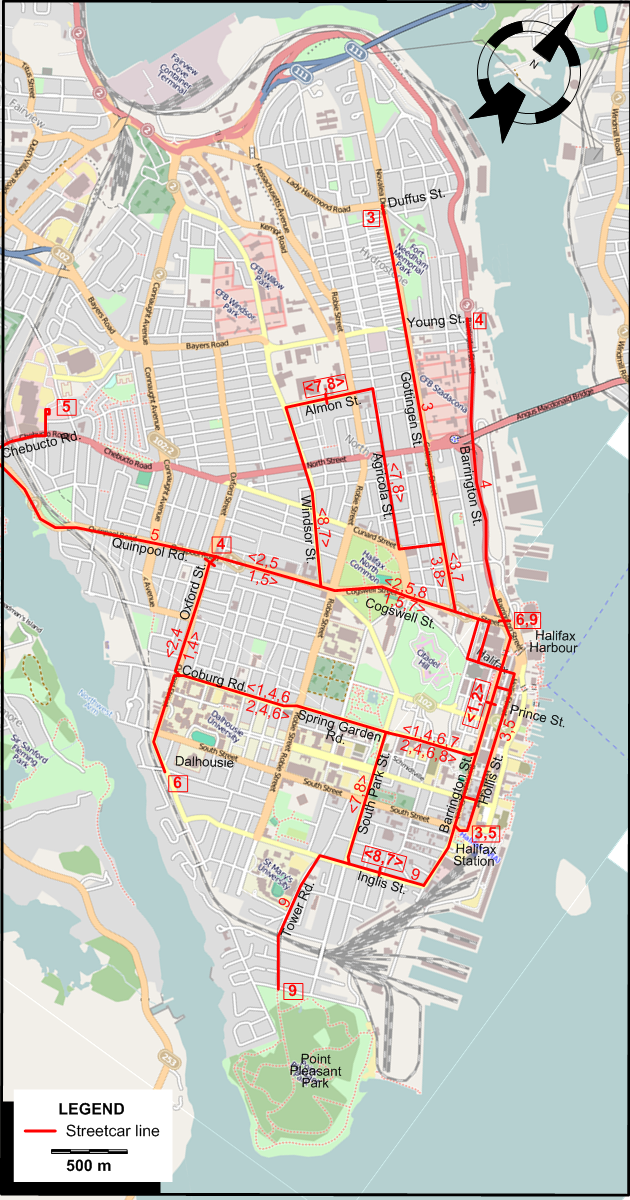 Halifax tram map 1945