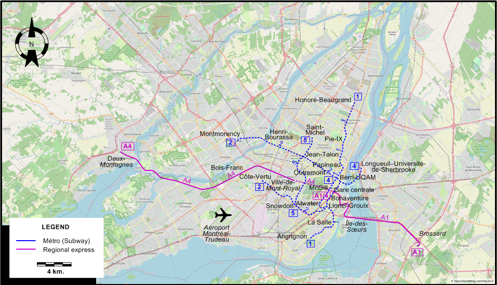 Montreal 2025 tram map