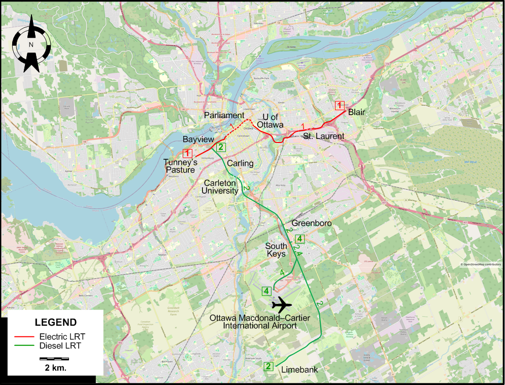 Ottawa LRT map 2025
