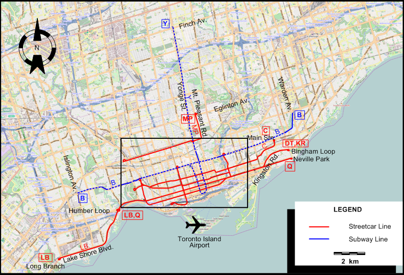 Toronto-1976 tram map