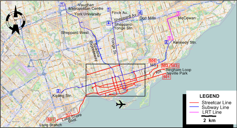 Toronto-2017 tram map