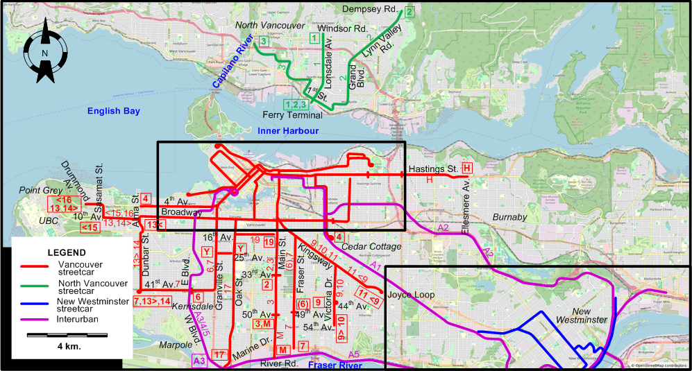 Vancouver tram map 1930