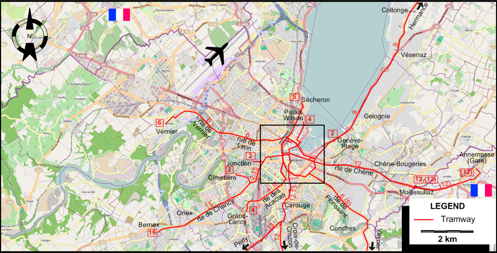 Geneva tram map 1948