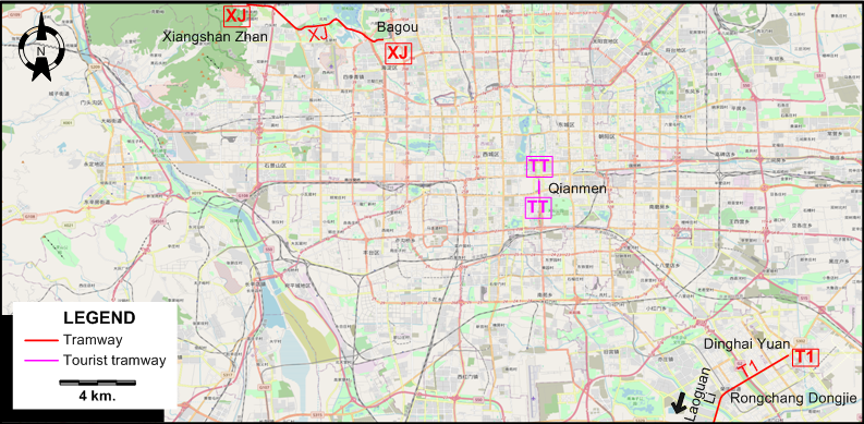 Beijing tram map 2020