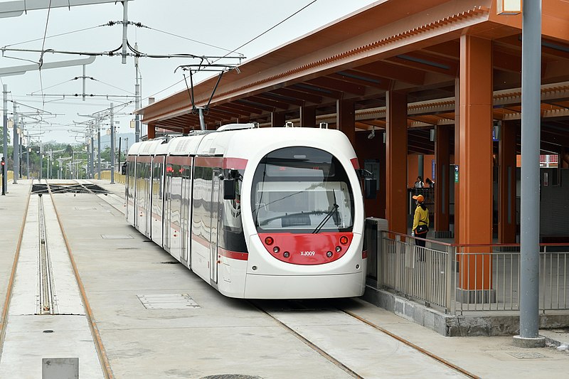 Modern Beijing tram on the Xijiao Line