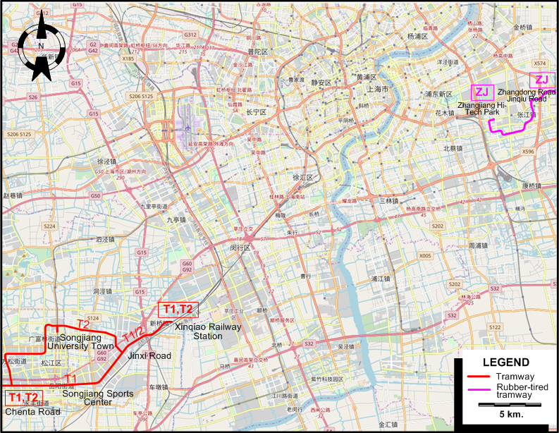 Shanghai tram map 2019