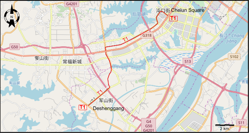 Auto-City tram map 2018