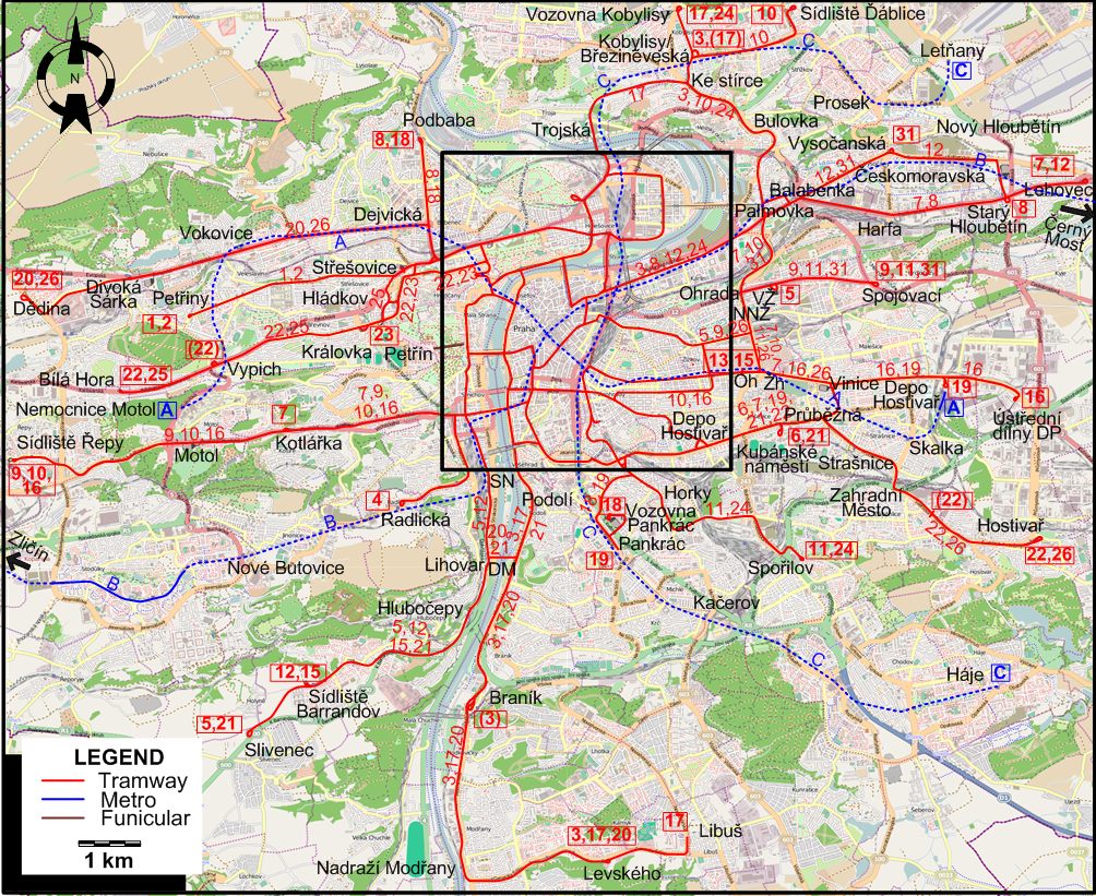 Prague tram map 2026