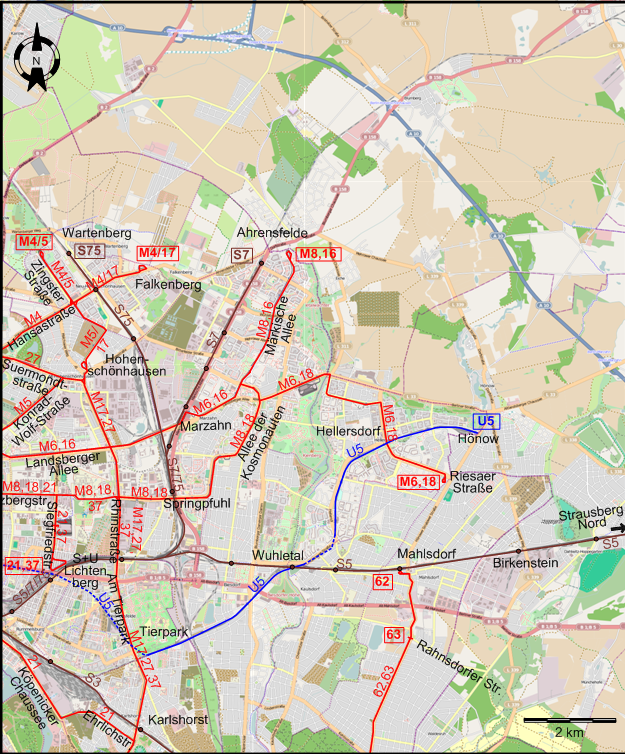 Berlin 2023 eastern northeastern tram map