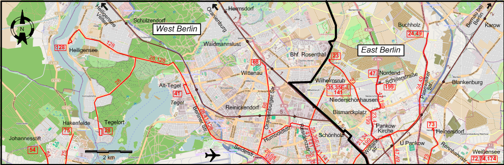 Berlin  1949 northwestern tram map