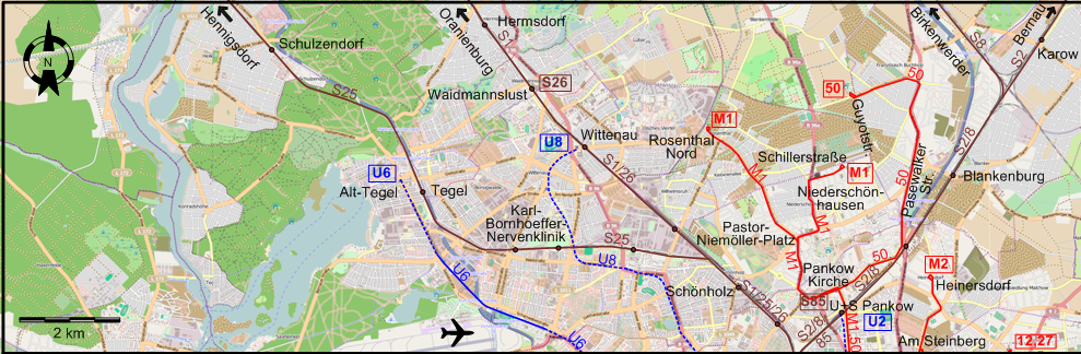 Berlin 2023 northwestern tram map