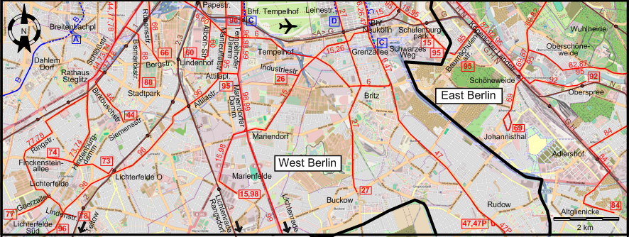 Berlin 2010 southern tram map