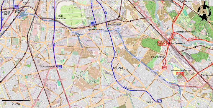 Berlin 2015 southern tram map