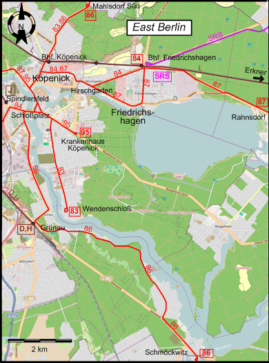 Berlin  1949 southeastern tram map