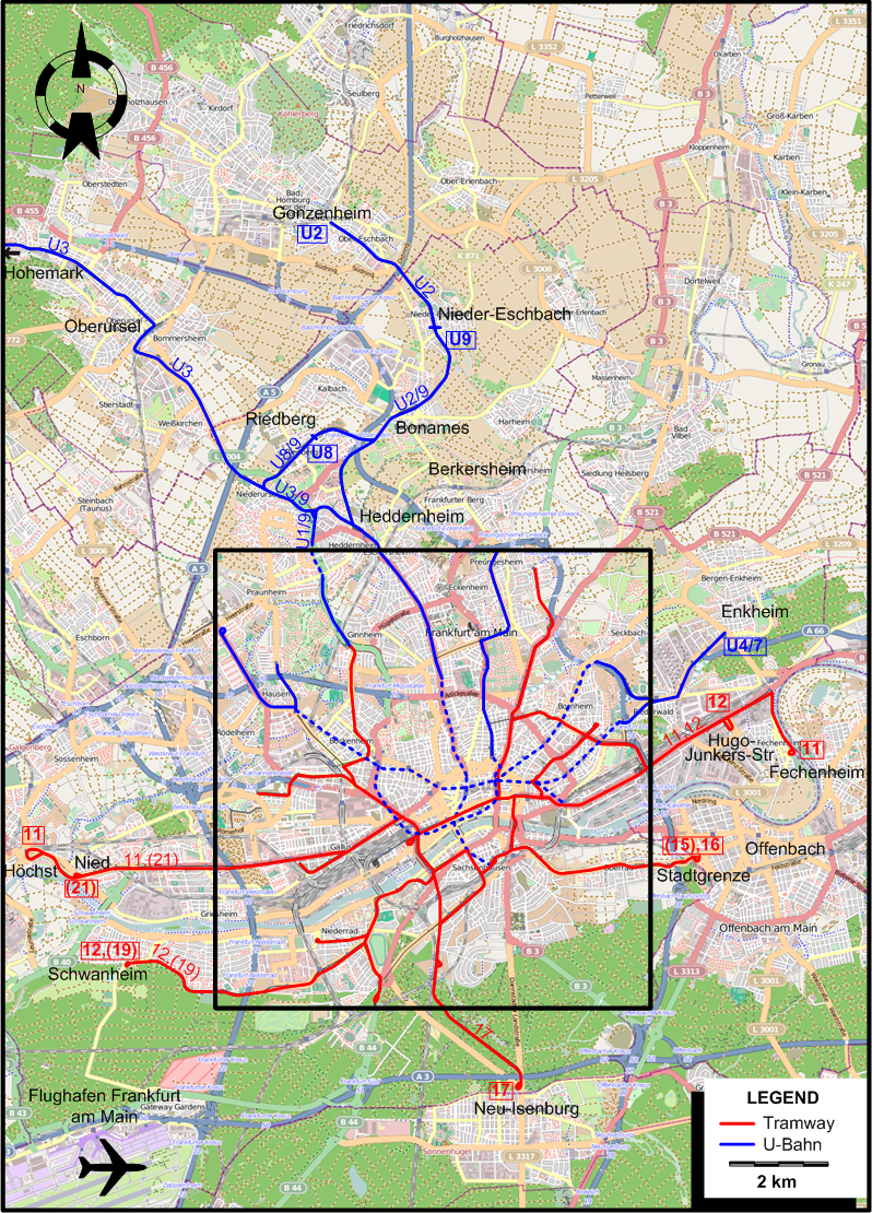 Frankfurt tram map