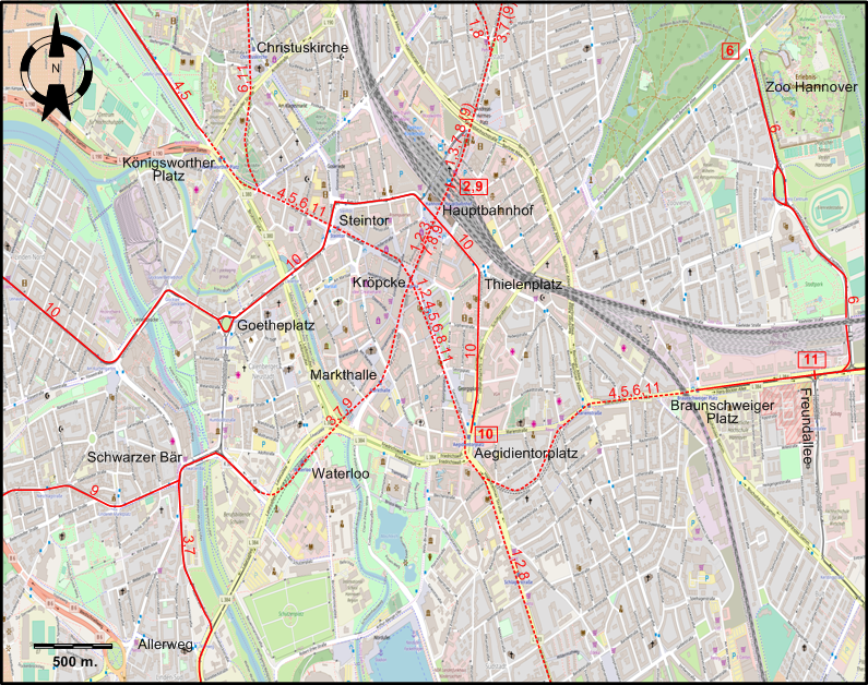 Hanover tram map