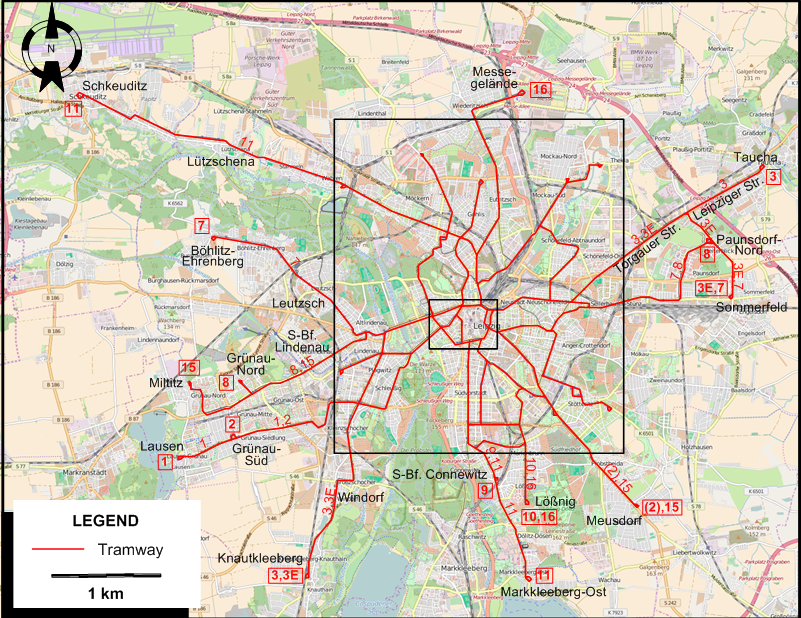 Leipzig tram map