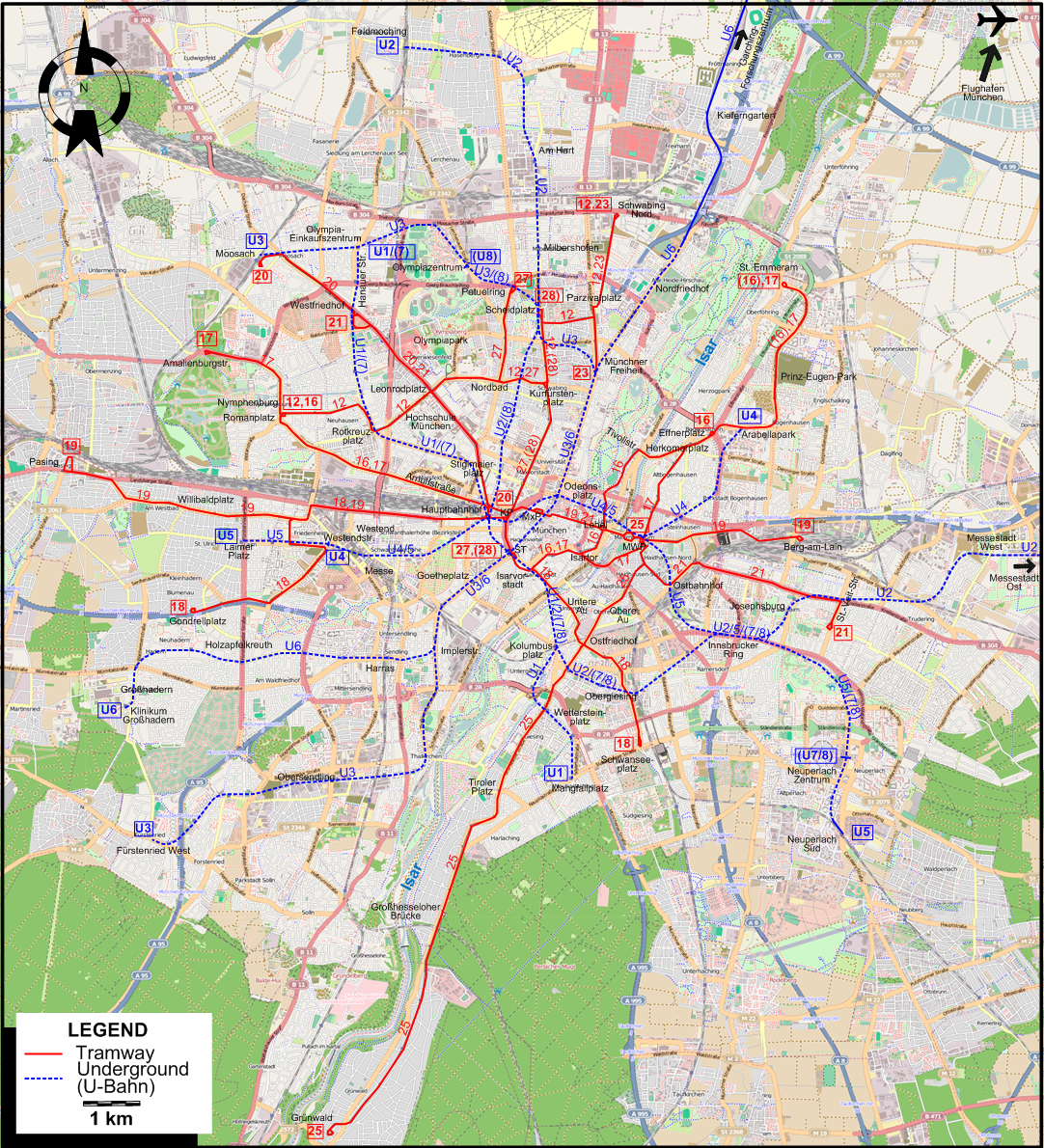 Munich tram map 2025
