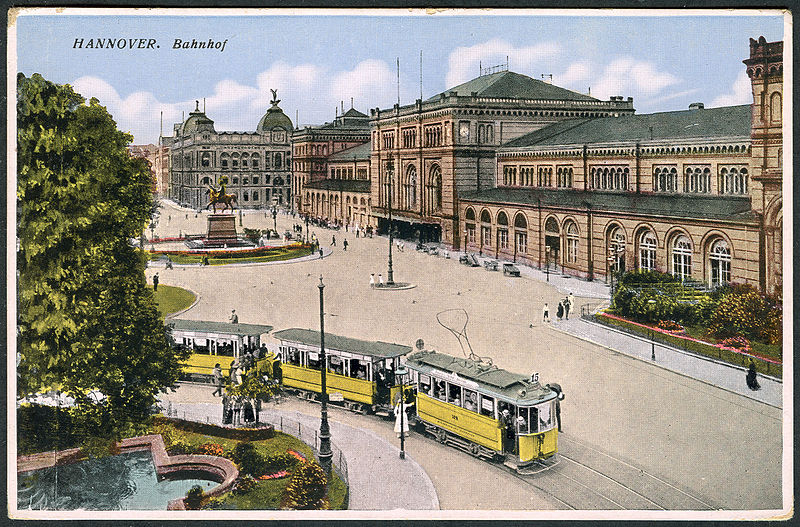 Hanover old tram scene in 1920