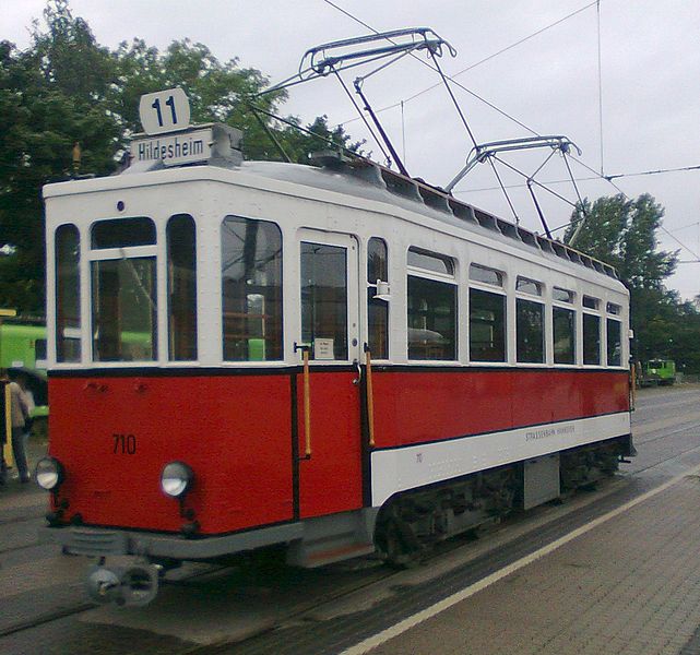 Hanover old red tram