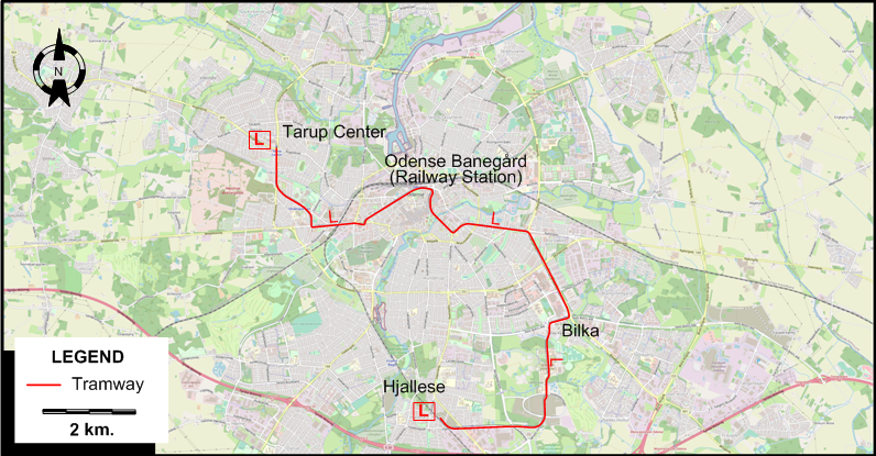 Odense 2022 tram map