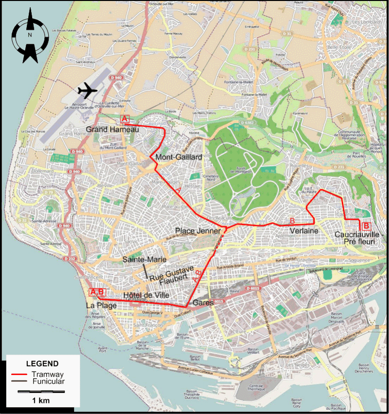 Le Havre 2012 tram map
