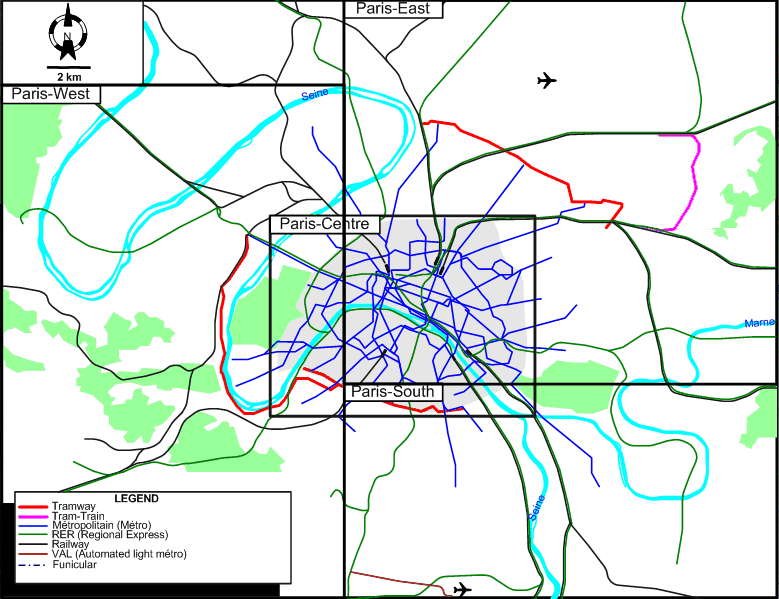 Paris 2009 tram map