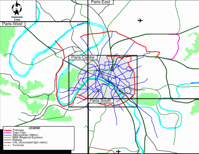 Paris 2009 tram map