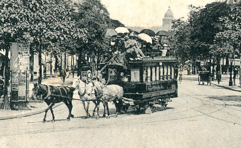 Paris horse tram car photo