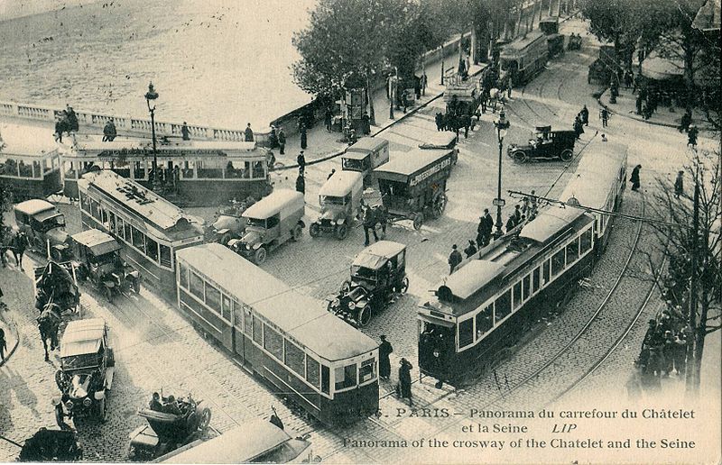 Paris many old trams photo