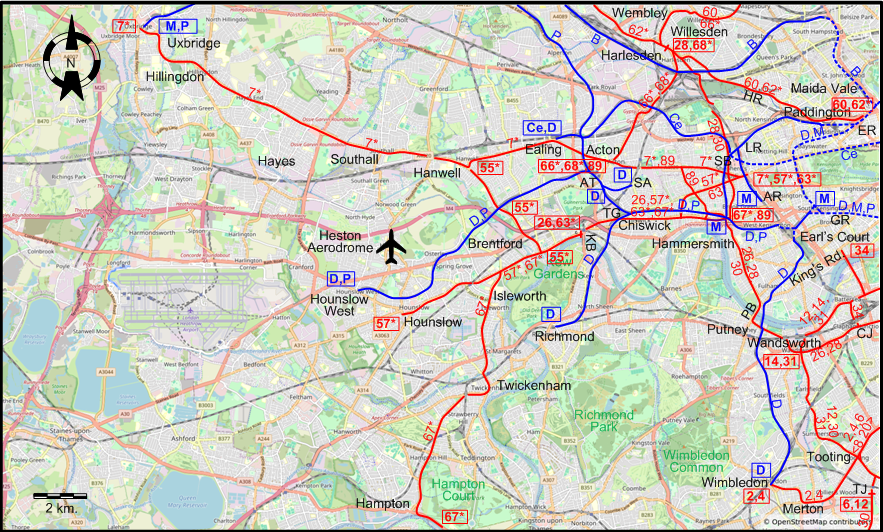 West London 1934 tram map