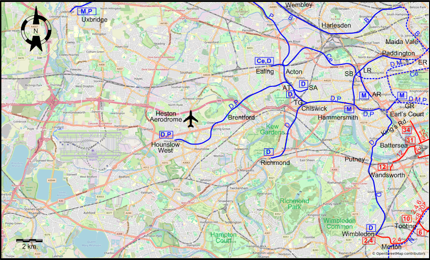 West London 1940 tram map