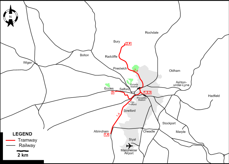 Manchester 2009 tram map