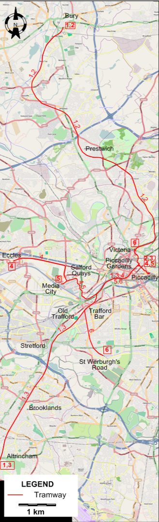 Manchester 2011 tram map