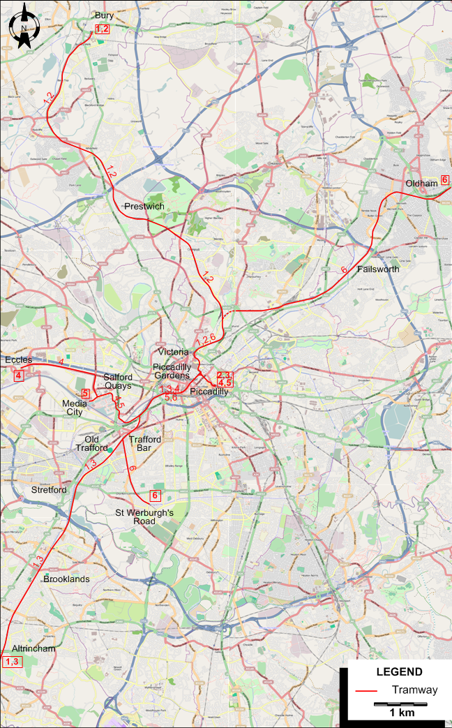 Manchester 2012 tram map