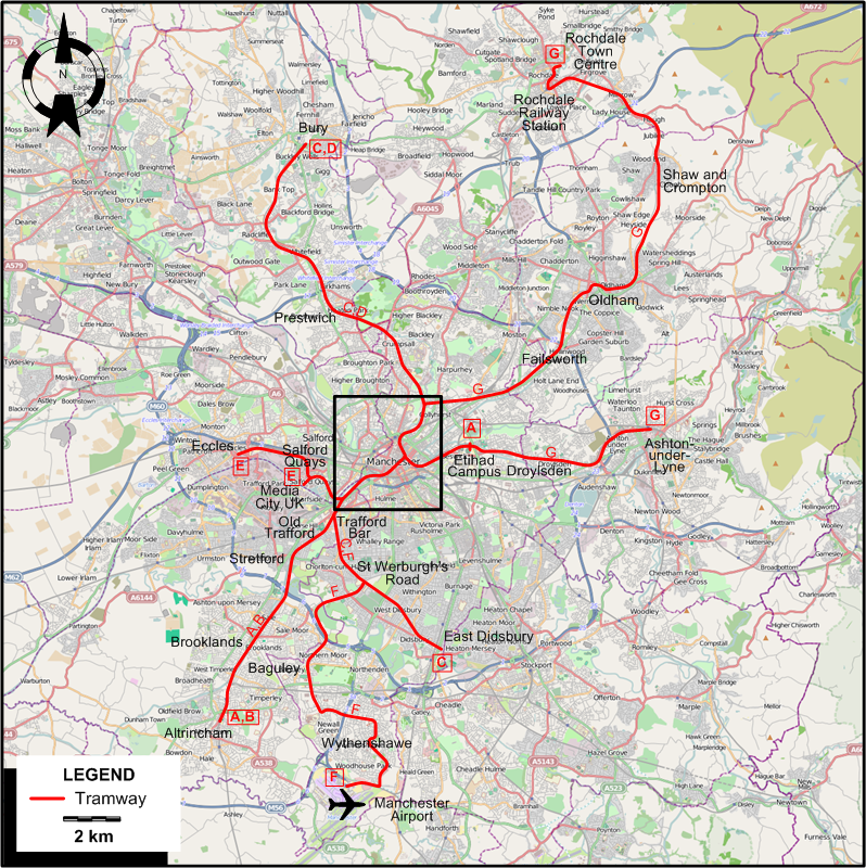 Manchester 2015 tram map