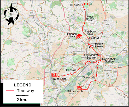 Nottingham 2015 tram map