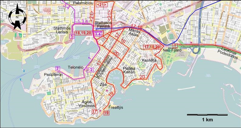 Piraeus tram map 1937