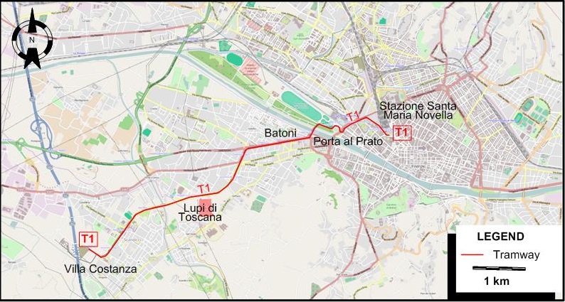 Florence 2010 tram map